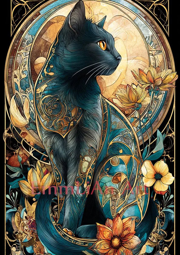 Diamond Painting Kit,  Black Cat