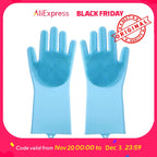 Pet Bathing Silicone Scrubber Mitt Bite-Resistant