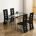 5-Piece Dining Set with Glass Table