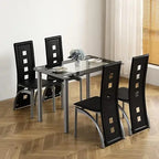 5-Piece Dining Set with Glass Table