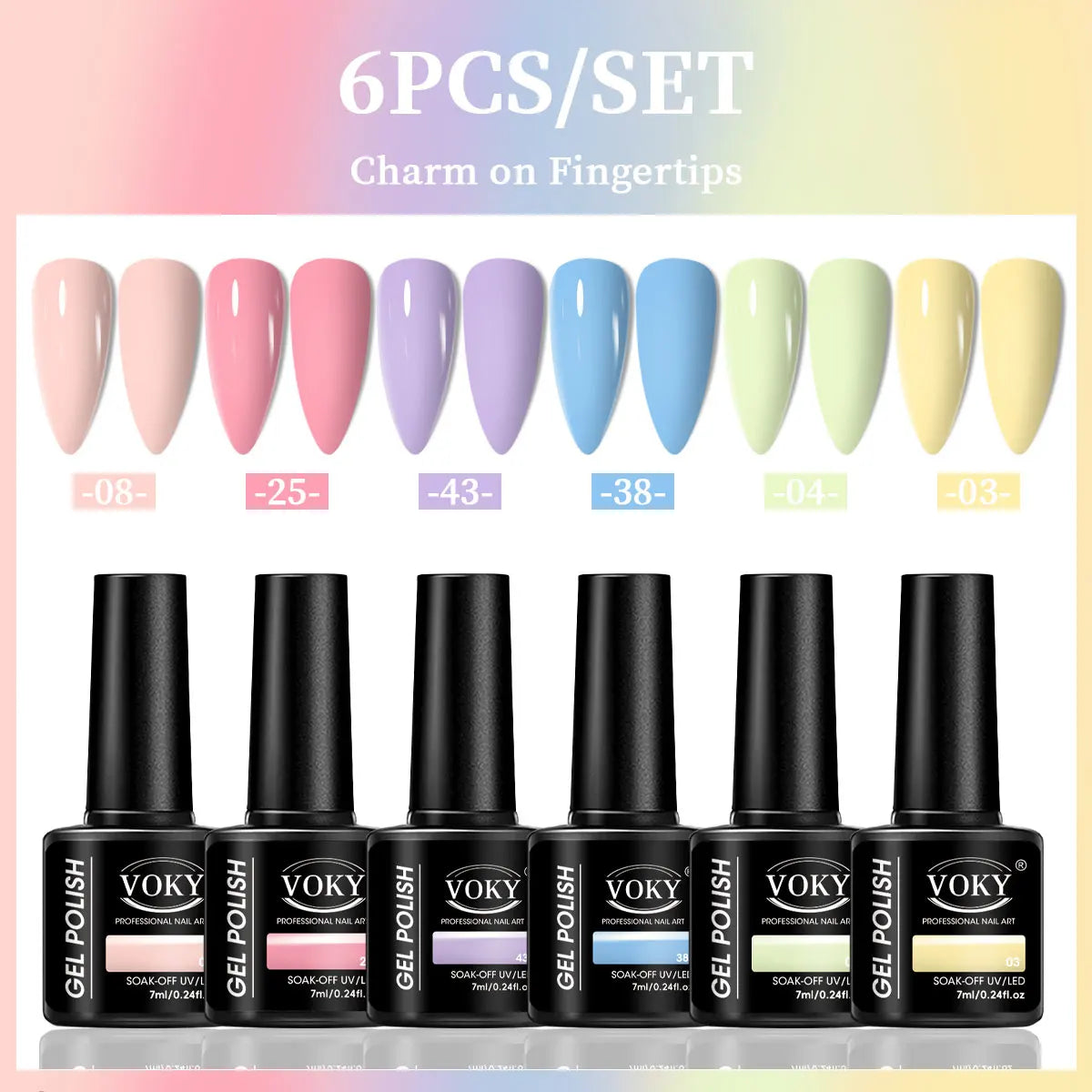 6-Piece Set of Nail Gel