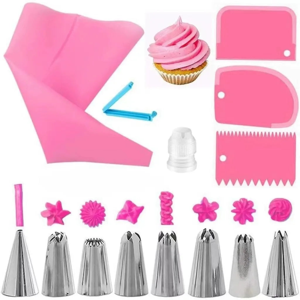 Silicone Piping Bags and Tips Set