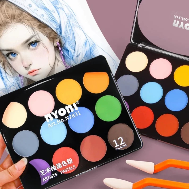 12-Color Super Soft Artist Pastels Mixed Media