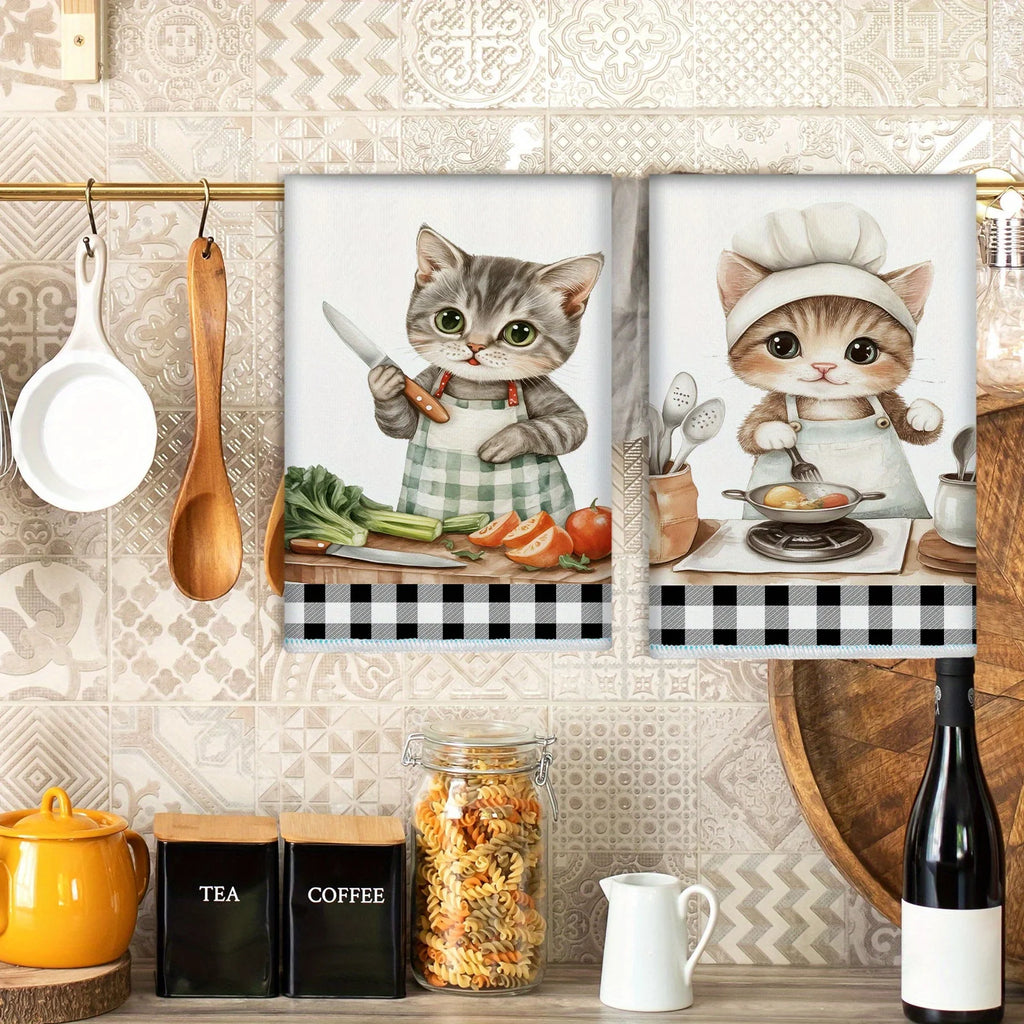 2-Piece Cat Chef Towel Set