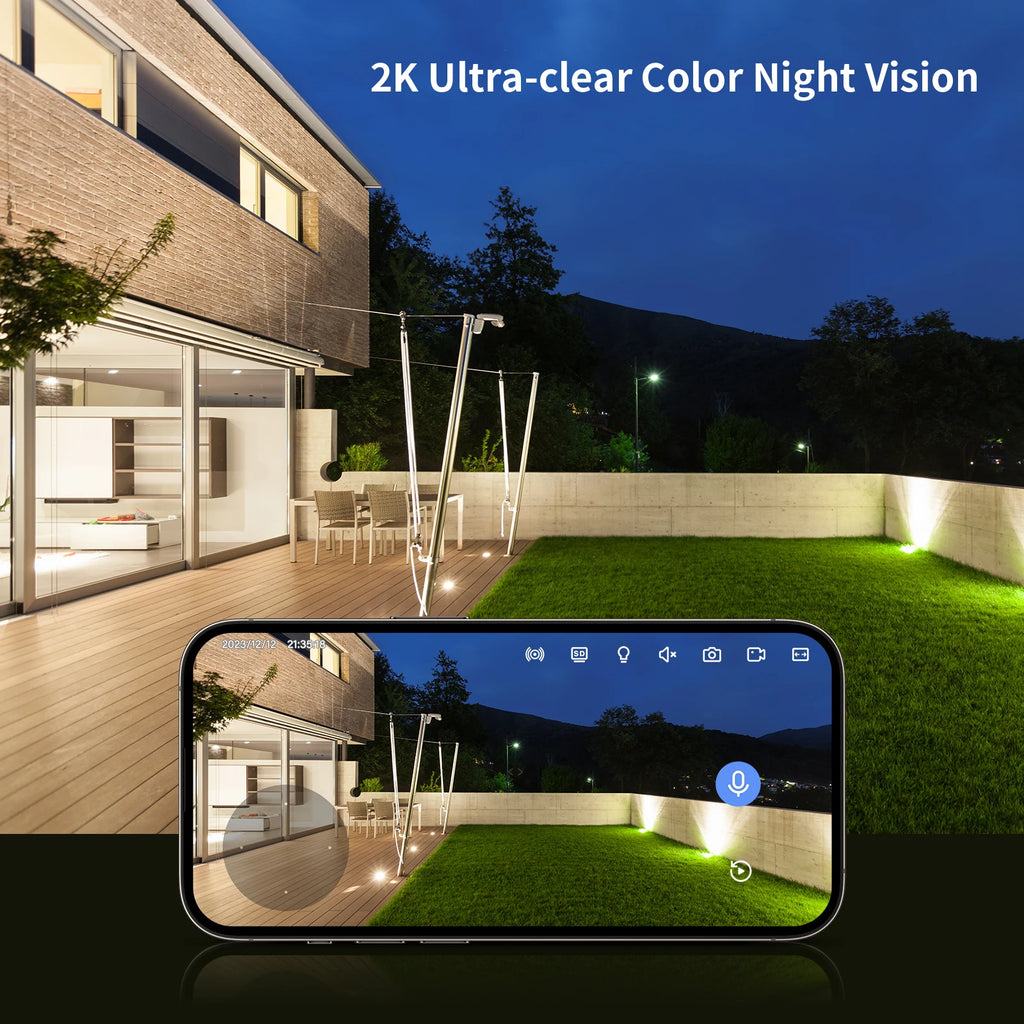 2K HD Wireless WiFi  Waterproof Monitor Camera