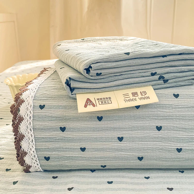 Bed Sheet with Lace Trim