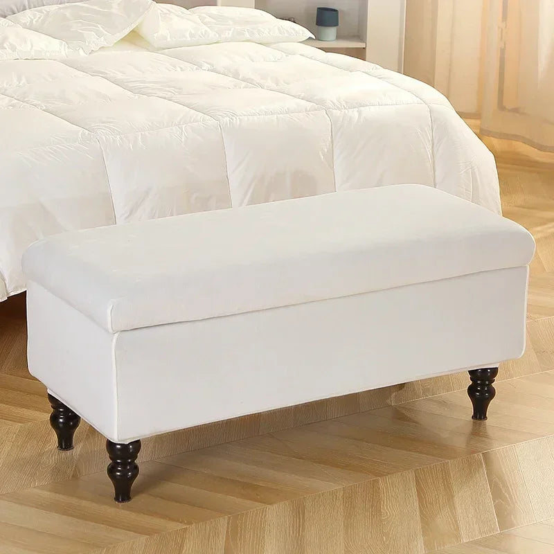 Velvet Storage Rectangle Ottoman