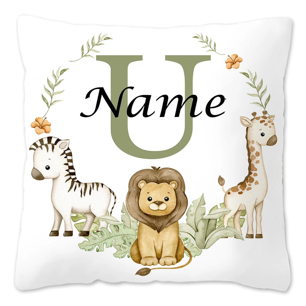 Animal with Name Pillow Case, Personalized