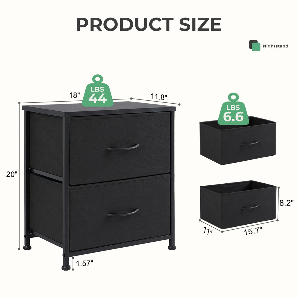 Cabinet / Set of 2 Fabric Drawers