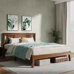 Wood Bed Frame / Headboard Natural Wooden Base