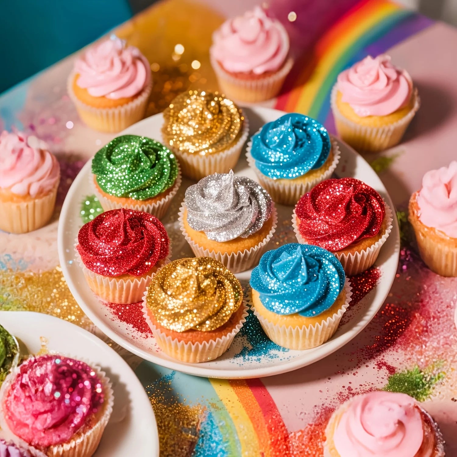 Rainbow Glitter Cake Decorating Supplies