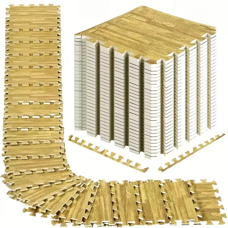 36 Pcs Wood Style Puzzle Interlocking Foam Tiles