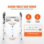 Raised Toilet Seat/ Padded Aluminum Frame