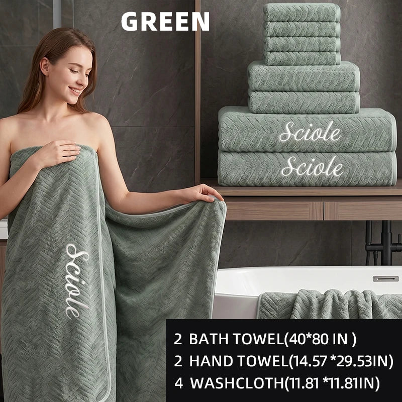 80in*40in/ 8pc. Microfiber Towel Set
