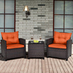 3 PC Patio Rattan Set