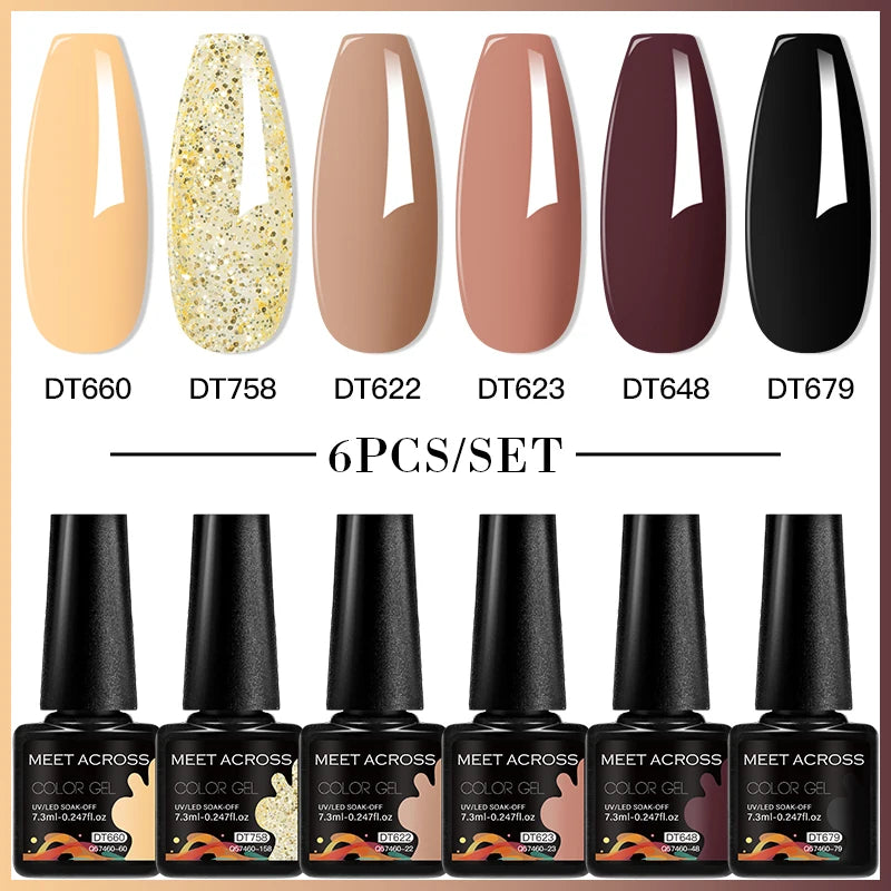 6pc Nail Gel Polish Set