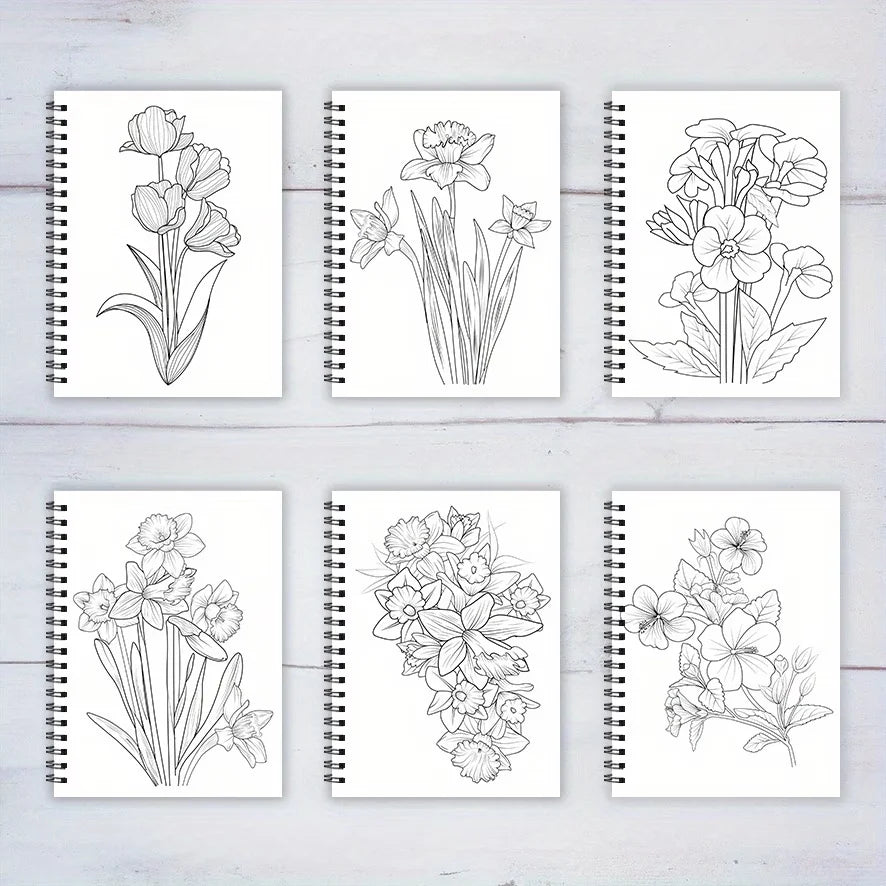 Adult Flower Coloring Book