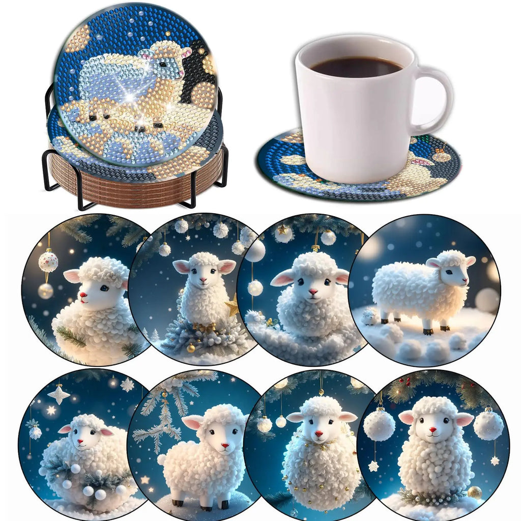 8pcs Diamond Coasters/ Holder Kits