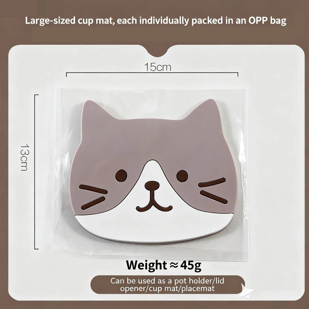 5pcs Cat Silicone Trivets
