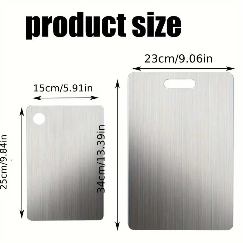2pcs Stainless Steel Cutting Board Set