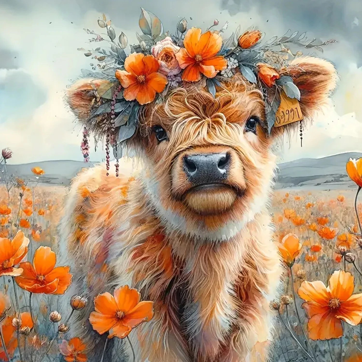 Highland Cow Diamond Painting Kit