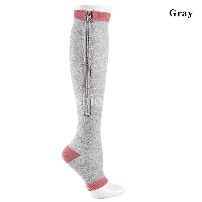 1 Pair Zipper Compression Socks