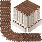 36 Pcs Wood Style Puzzle Interlocking Foam Tiles