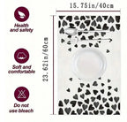 2Pcs Black Heart-Shaped Kitchen Towels