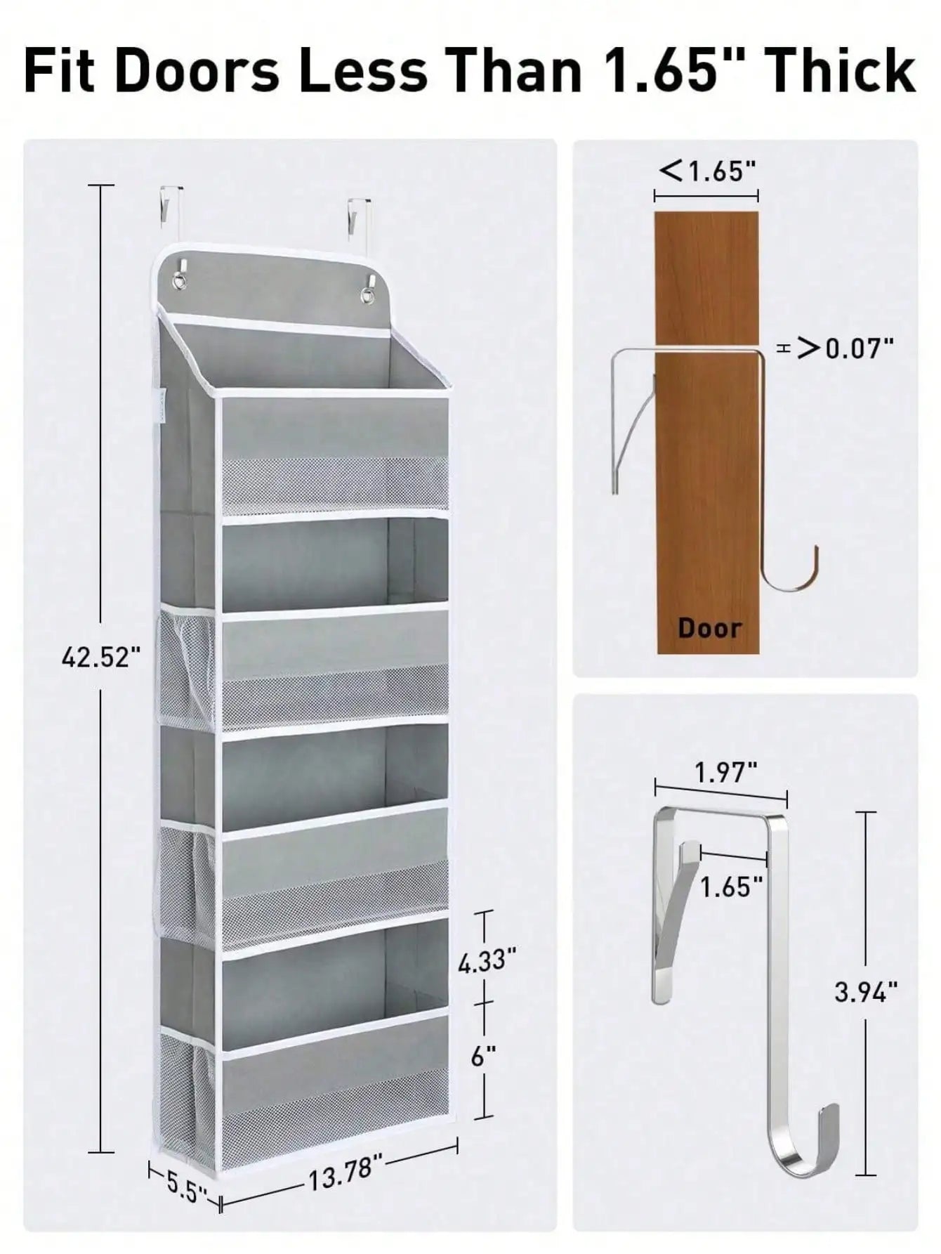 4-Layer Hanging Door Organizer: Large Pocket Storage