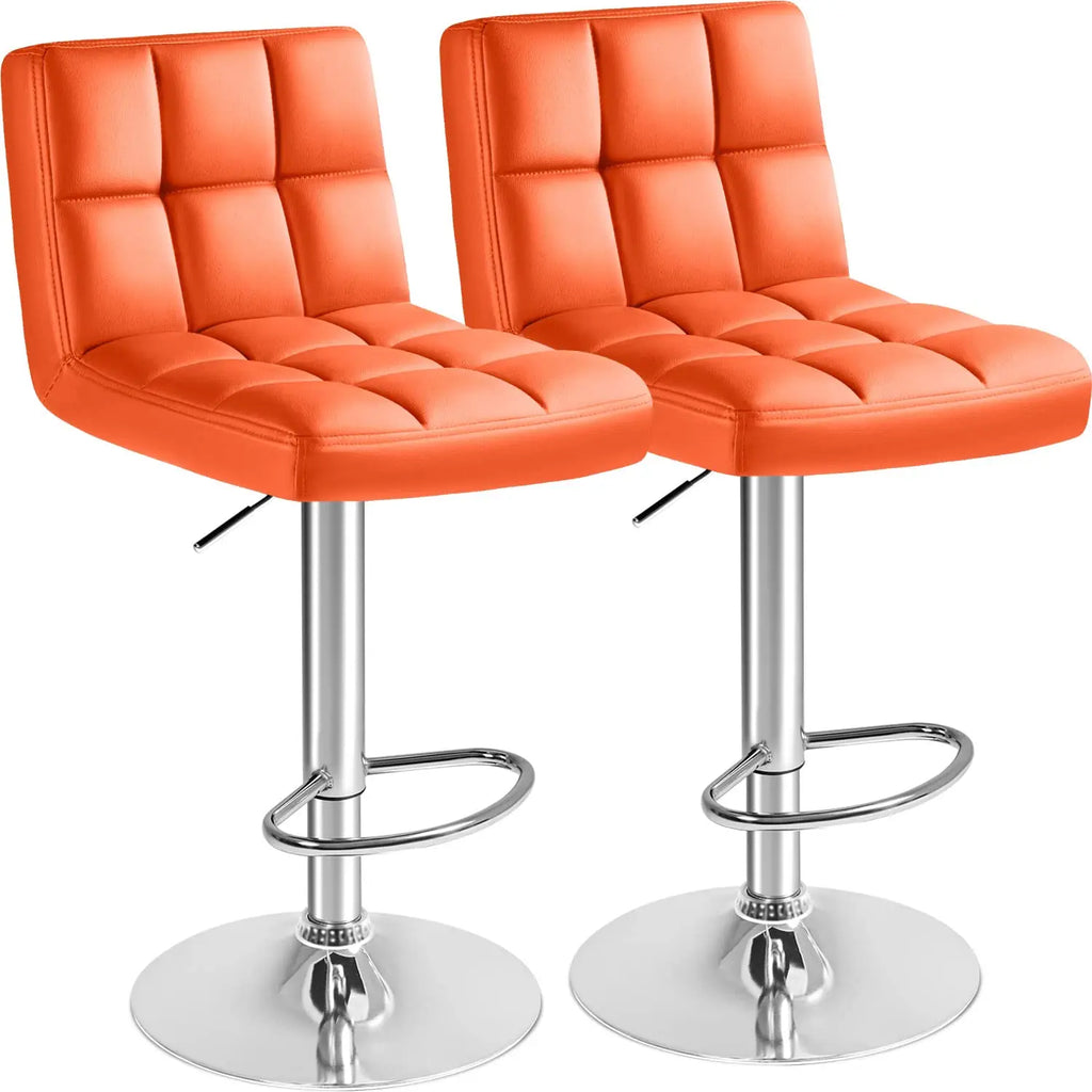 Modern Leather Swivel Bar Stools (2)