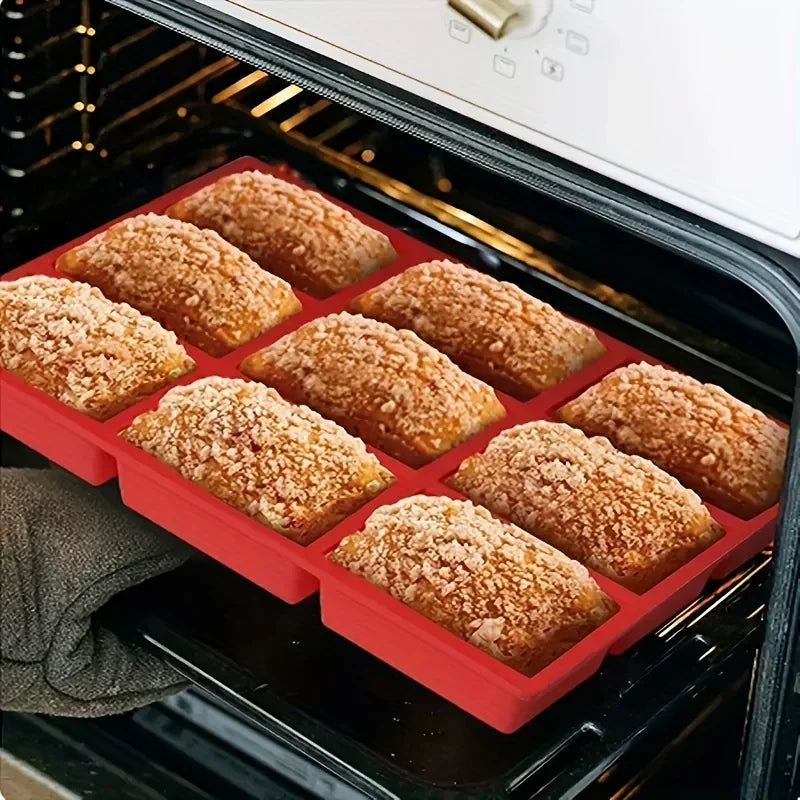 1pc 9-Cavity Silicone Mini Loaf Pan