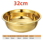 Round Golden Stainless Steel Colander