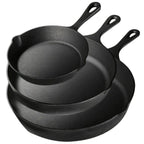 3PCS Pre-Seasoned  Iron Skillet Set