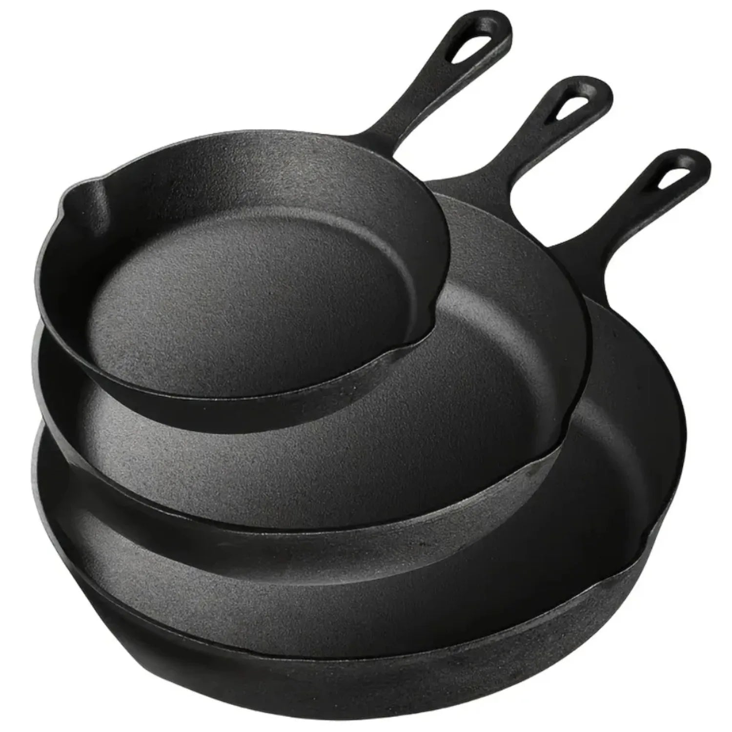 3PCS Pre-Seasoned  Iron Skillet Set