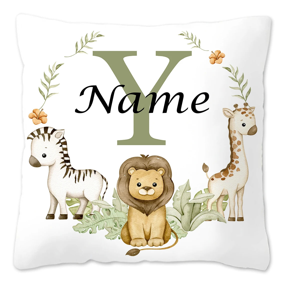 Animal with Name Pillow Case, Personalized