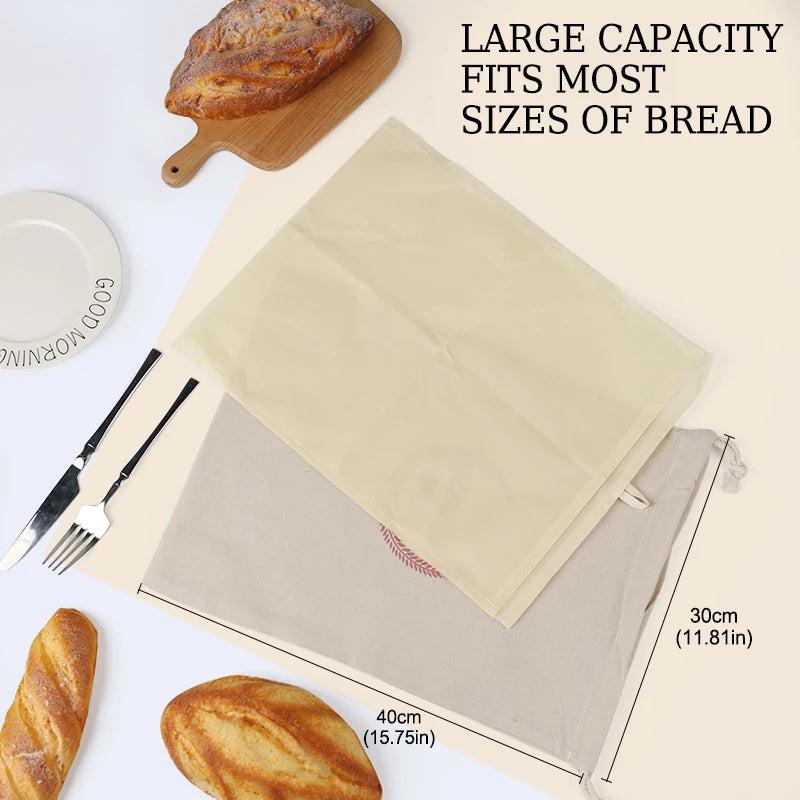 2PCS Beeswax Linen Bread Bags