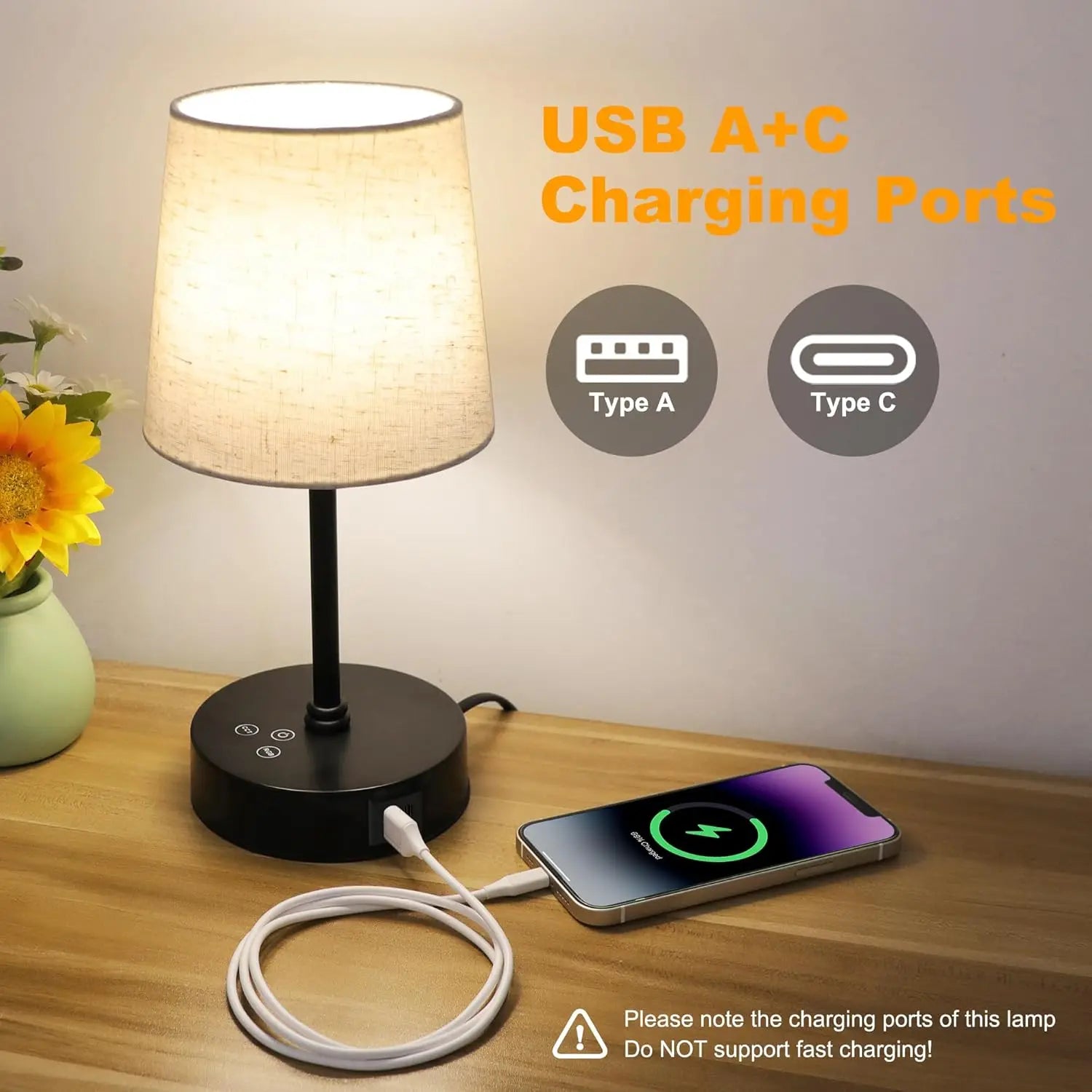 Set 2 Color Changing Lamps ,Touch Control