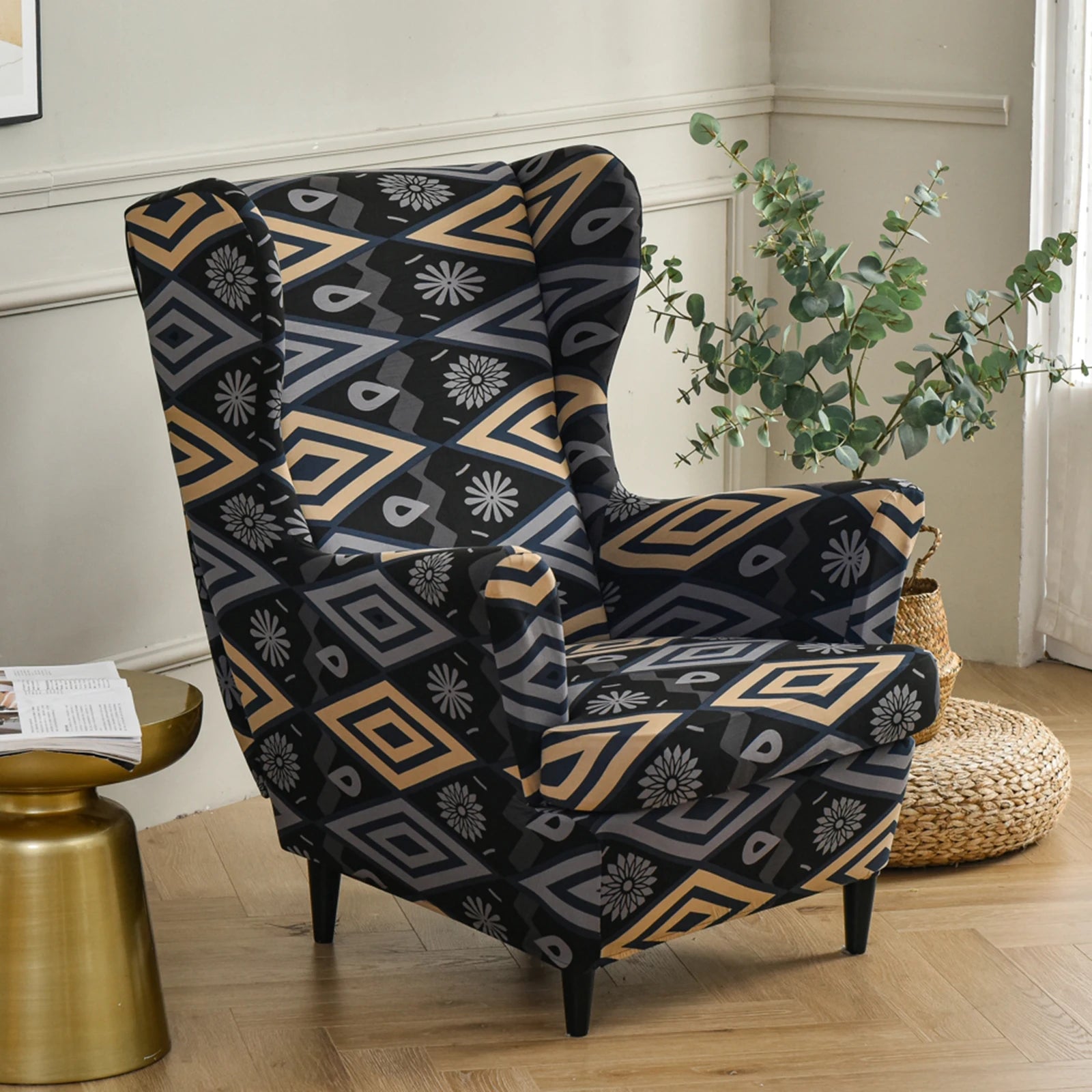 Chair Cover Wingback Stretch Spandex Armchair