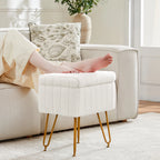 Hidden Storage Stools/ 4 Metal Legs