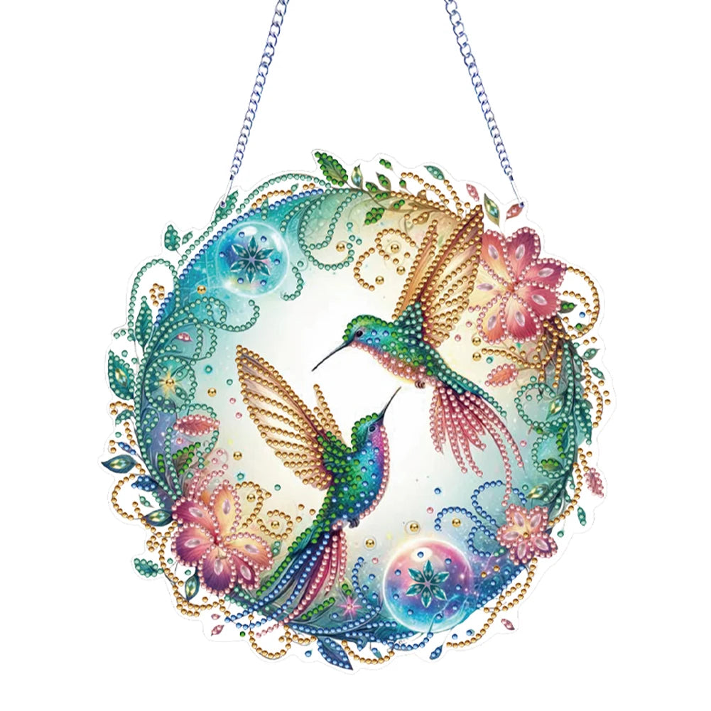 Flat Hummingbird Hanging Diamond Art Kit