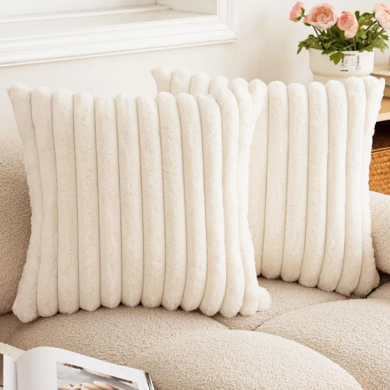 Faux Rabbit Fur Pillow Cover