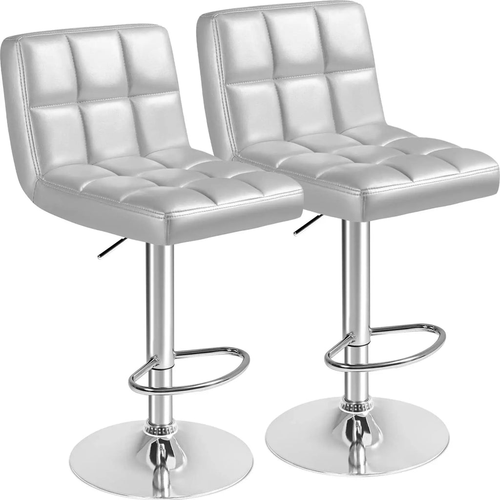 Modern Leather Swivel Bar Stools (2)