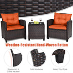 3 PC Patio Rattan Set