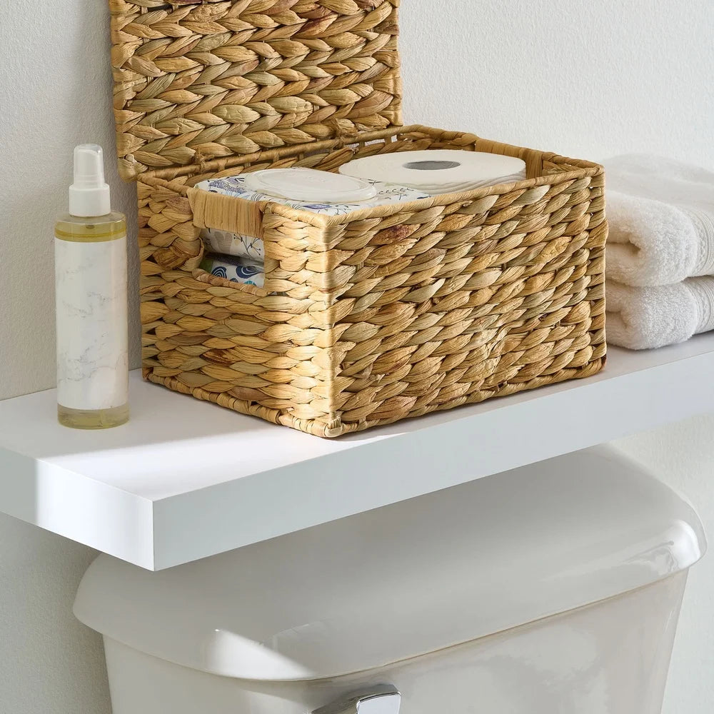 Basket with Lid Storage Organizer Handmade Woven