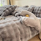 1pc Weighted 6 lbs Faux Rabbit Blanket