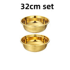 Round Golden Stainless Steel Colander