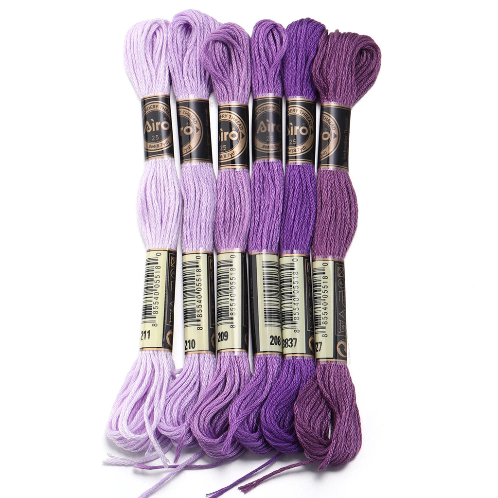 6pcs/lot Colorful Polyester Embroidery Thread