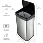 13 Gallon Touchless Motion Sensor Trash Bin