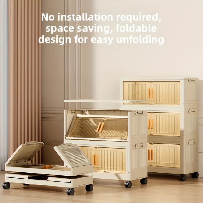 3/4/5-Tier Foldable Cabinet - Plastic Lidded Storage Box