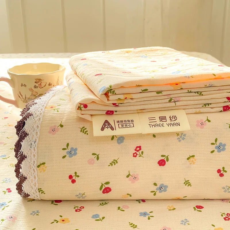 Bed Sheet with Lace Trim